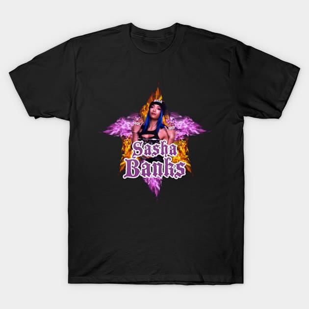 sasha banks // WWE FansArt T-Shirt by suprax125R